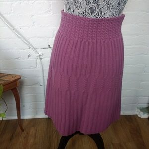 Wool Cable Knit Sweater Skirt